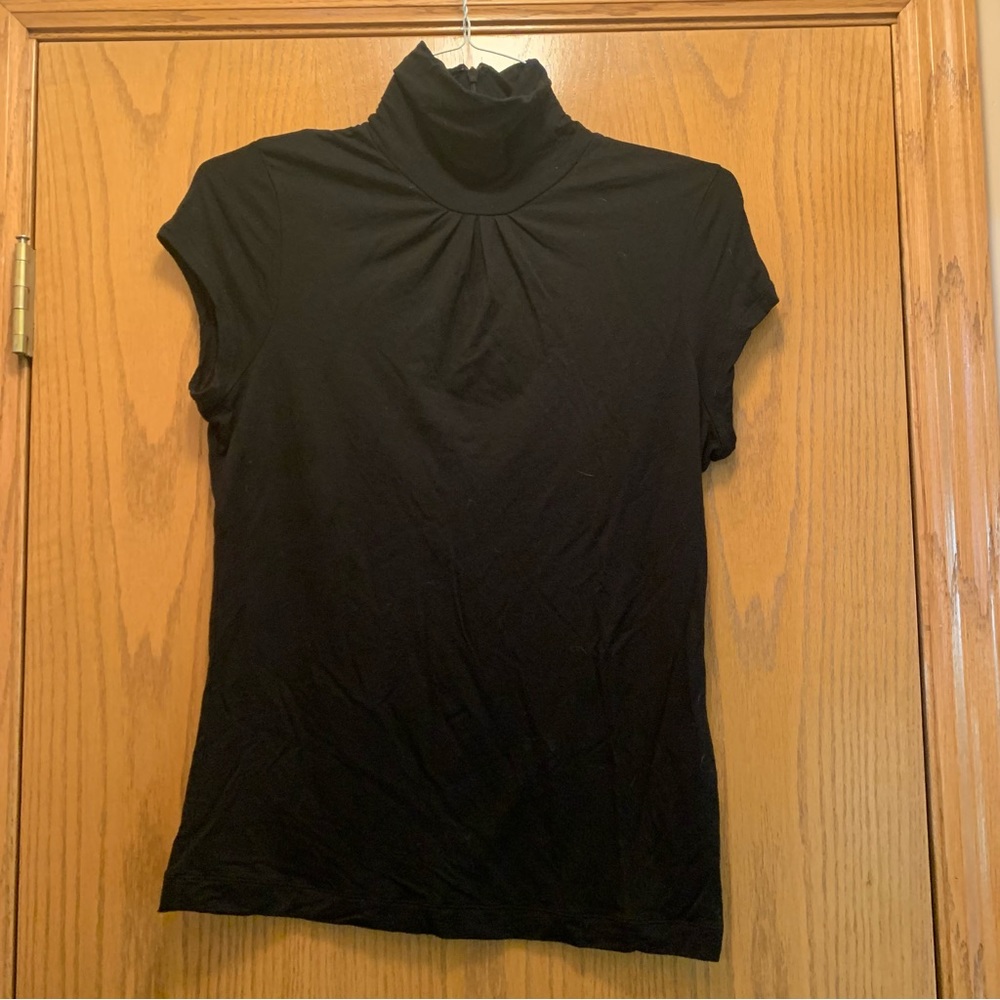 Short Sleeve Turtleneck Black Banana Republic Size L Top Excellent Condition